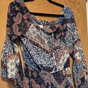 VENUS Bohemian Patchwork Long Sleeve Top